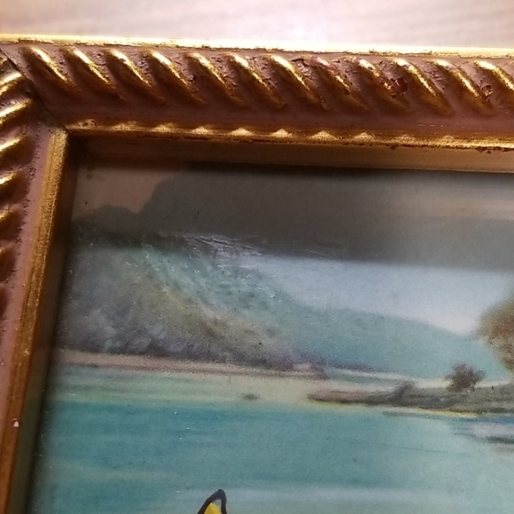 VTG Reverse Glass Painting With Background Print - Picture 9 of 9